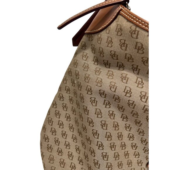 Dooney & Bourke Canvas & Leather Monogram Shoulder Bag With Adjustable Strap - Picture 3 of 10